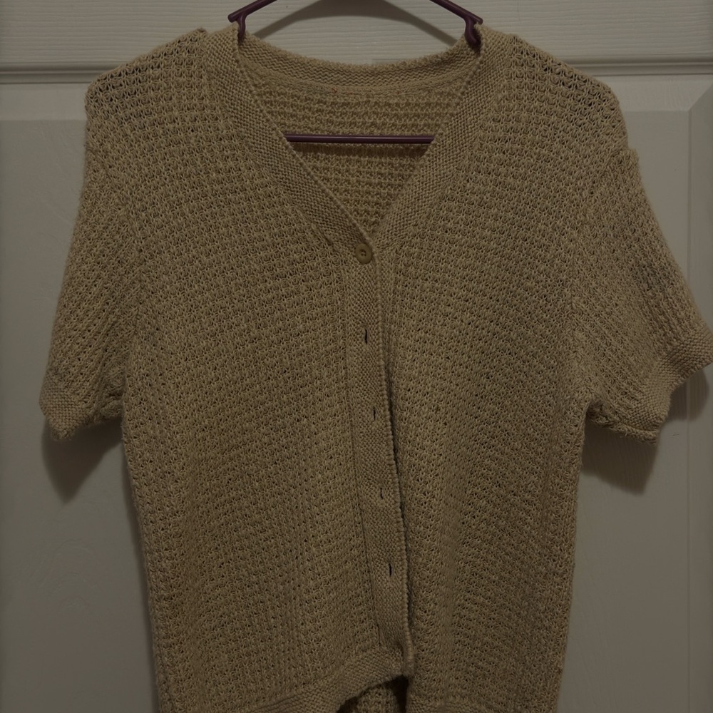 Vintage Knit Short Sleeve Cardigan